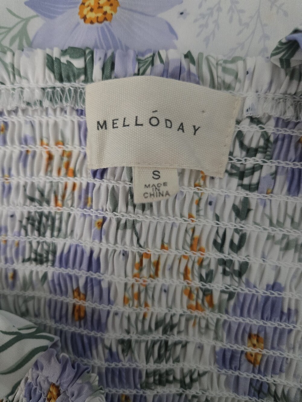 Melloday Maxi Dress Women's Smal Pastel Floral Smocked Sze small - Picture 12 of 12